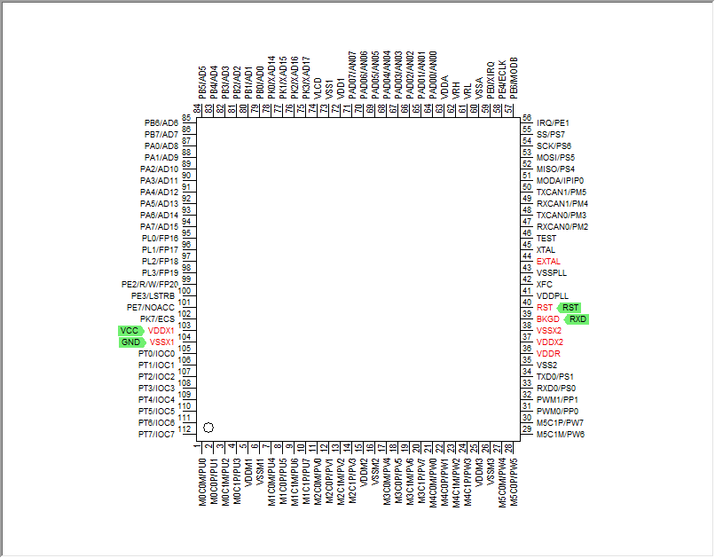 MC9S12H256VPV Pinout